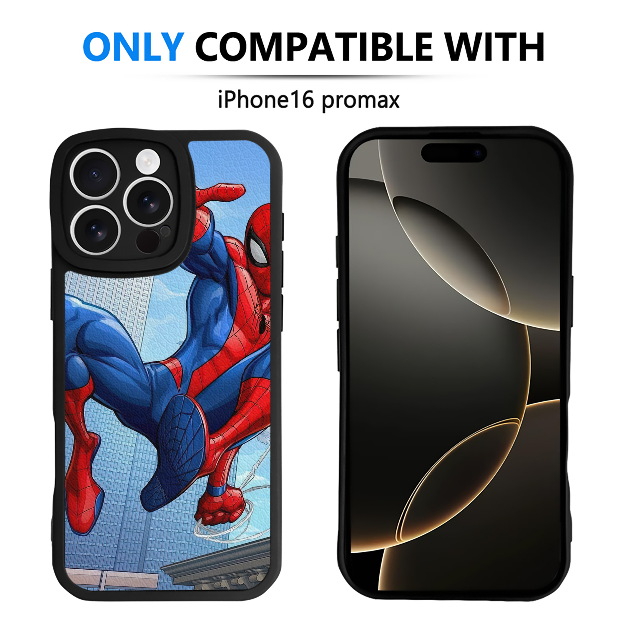 Spider Man スパイダーマン 【iPhone 16シリーズ対応】シリコンスマホケース（レザー調） 材質：シリコン